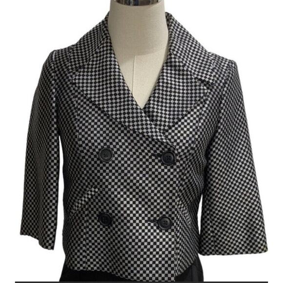 Express Design Studio Double Breasted Cropped Blazer 3/4" sleeve size O metallic - Picture 1 of 10